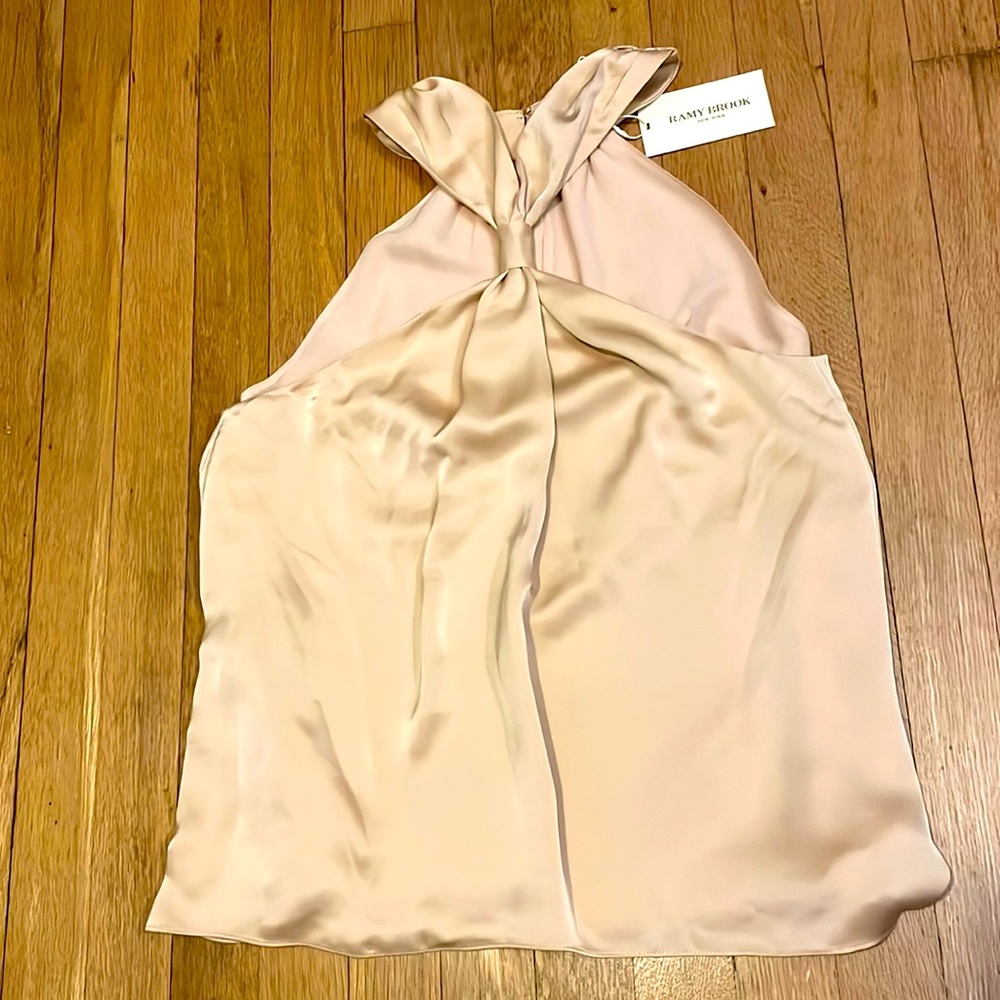 ✨ NWT Ramy Brook Hunter Halter Tank Top in Buttercream size Medium MSRP $295 - Picture 1 of 7